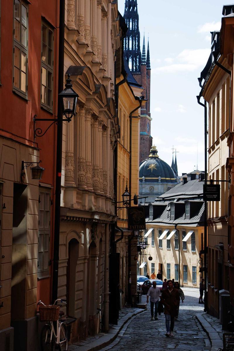 Seitengasse, Blick zur Riddarholms Kyrkan