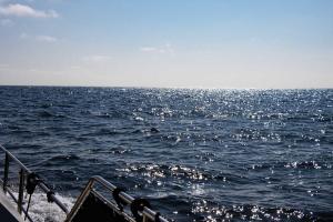Im Kattegat und Sonne brennt ins Boot