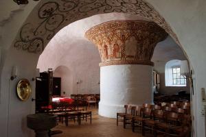 Die Frühgotischen Kalkmalereien zeigen Szenen aus der Passion Christi