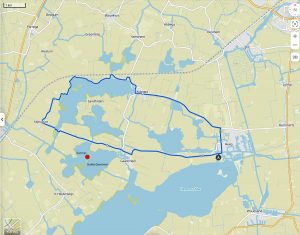 Fahrradtour und  roter Punkt  Marrekrite, da wir das Wochenende auf dem Boot verbringen